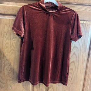 Philisophy Size Medium Rust-Colored Velour Top